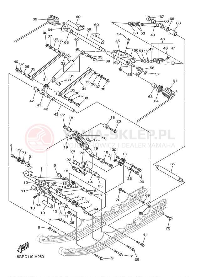 Schemat "Zawieszenie gąsiennicy" do Yamaha VENTURE MULTI PURPOSE PZ50MPDR