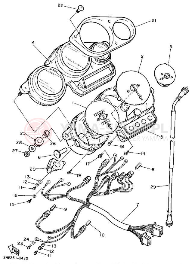 Schemat "licznik" do Yamaha FZR600RAC