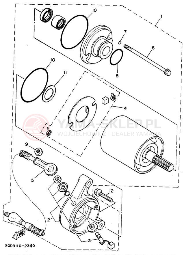 Schemat "rozrusznik" do Yamaha MOTO-4 YFM350ERF