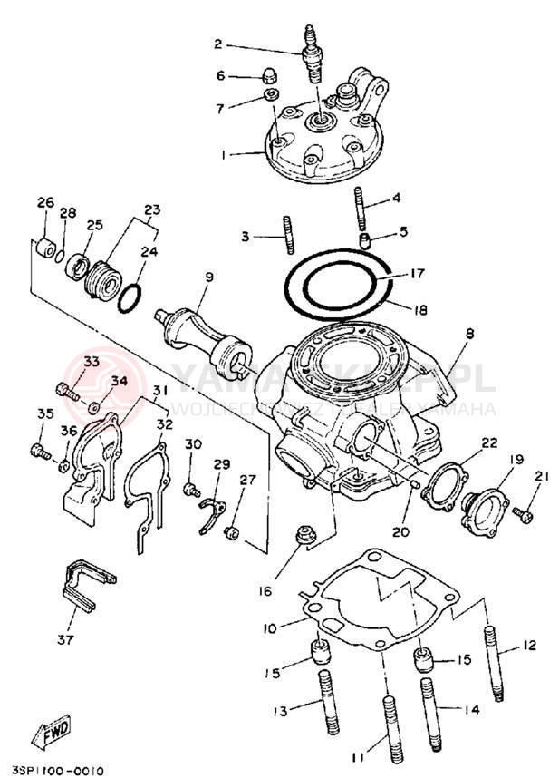 Schemat "głowica" do Yamaha YZ250D1