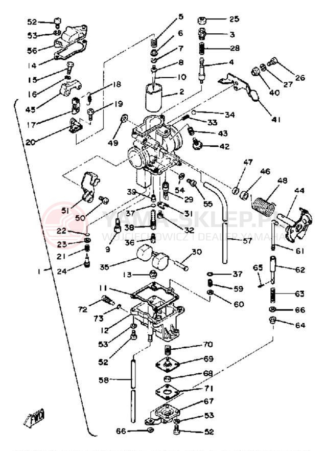 Schemat "Gaźnik" do Yamaha TT250G
