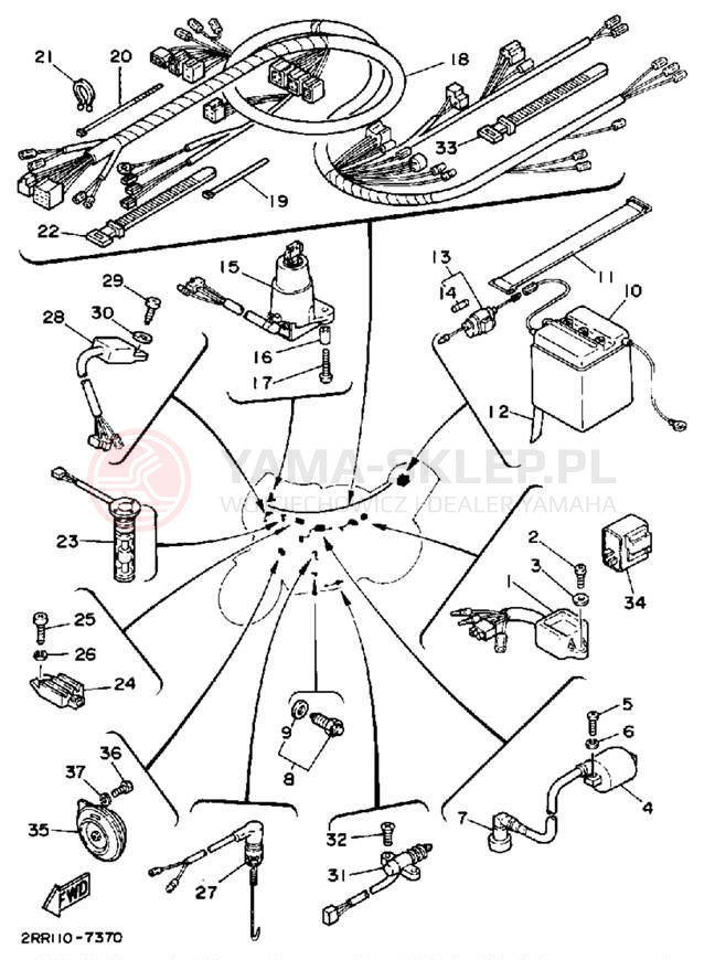 Schemat "układ elektryczny" do Yamaha YSR50A