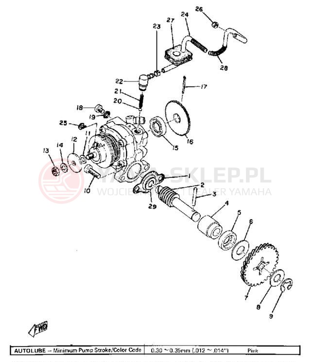 Schemat "Pompa olejowa" do Yamaha GT80MXB/GT80B