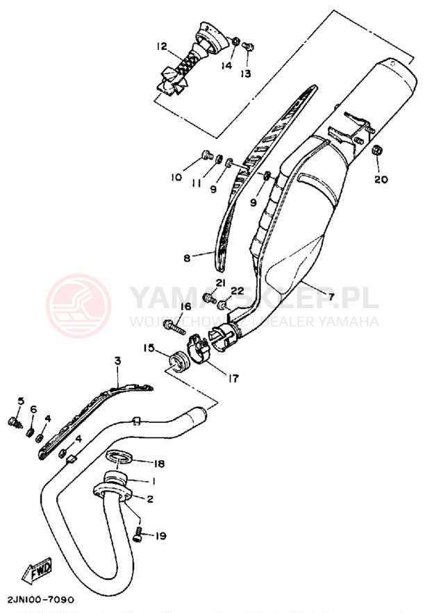 Schemat "Wydech końcowy" do Yamaha BIG WHEEL BW350U