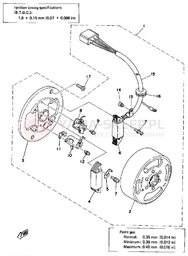 Schemat "Układ zapłonowy" do Yamaha LB80_3D