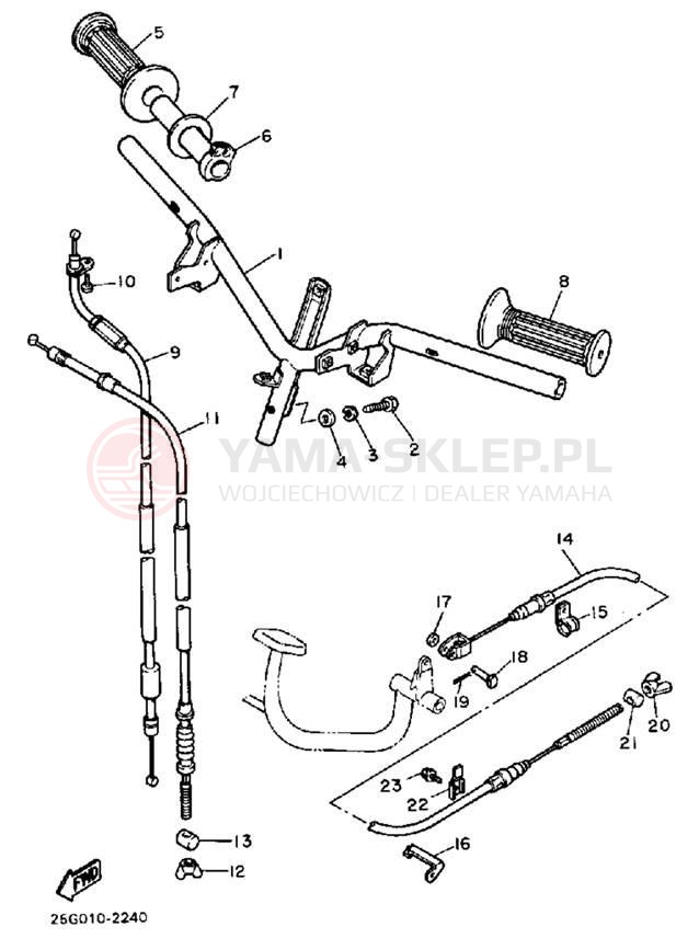 Schemat "Kierownica i osprzęt" do Yamaha RIVA 180 XC180K/XC180KC
