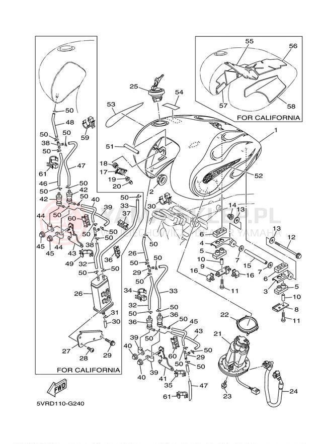 Schemat "zbiornik paliwa" do Yamaha ROAD STAR S XV17ASXS/XV17ASXSC