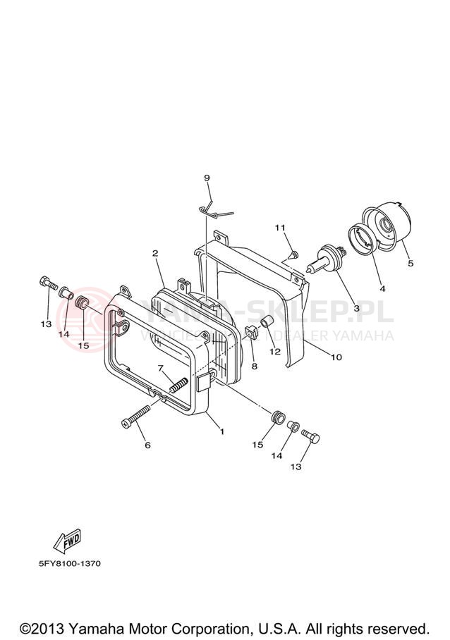 Schemat "Lampa przód" do Yamaha TW200 TW200V/TW200VC