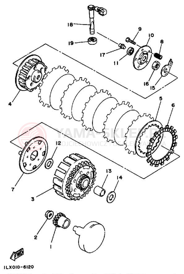 Schemat "sprzęgło" do Yamaha YZ125S