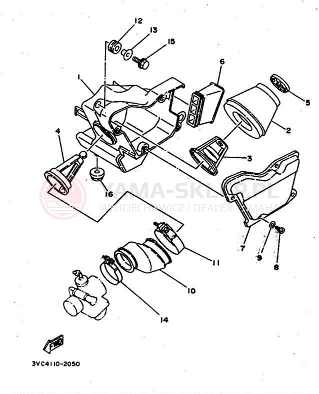 Schemat "Filtr powietrza" do Yamaha RT180G