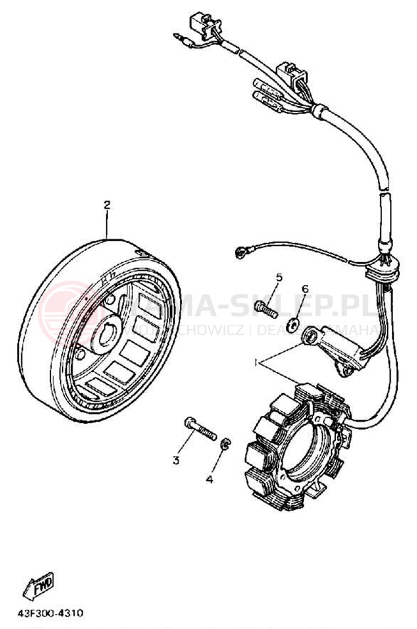 Schemat "prądnica" do Yamaha XT600S/XT600SC