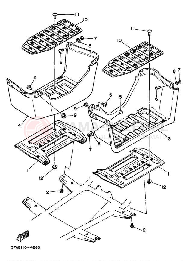 Schemat "Stopka postojowa i podnóżki" do Yamaha BREEZE YFA1J