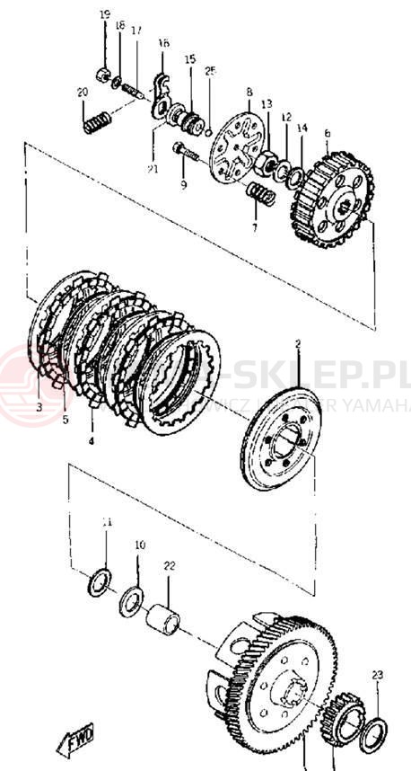 Schemat "sprzęgło" do Yamaha YG5T