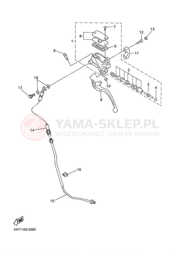 Schemat "Pompa hamulcowa przednia" do Yamaha VENTURE XVZ1300TFN/XVZ1300TFN