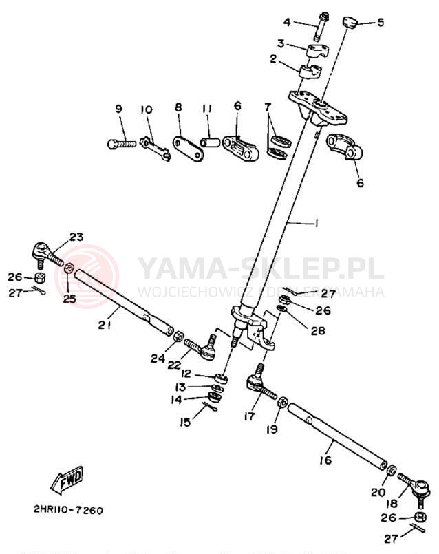 Schemat "Półki zawieszenia" do Yamaha BIG BEAR 4WD YFM350FWA