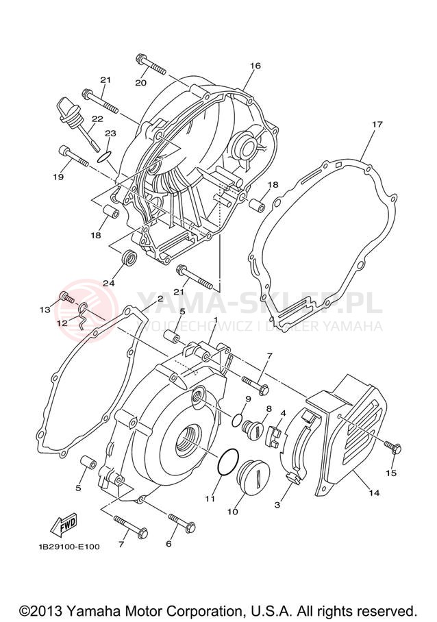 Schemat "Pokrywa silnika" do Yamaha TT-R125L TTR125LV