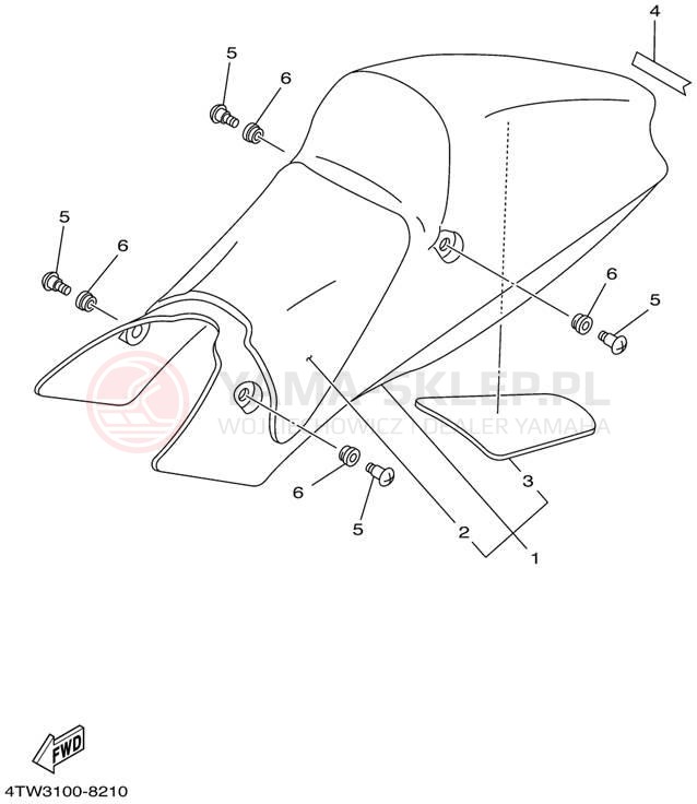 Schemat "siedzenie" do Yamaha TZ250 TZ250N