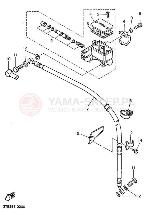 Schemat "Pompa hamulcowa przednia" do Yamaha XT600ED/XT600EDC