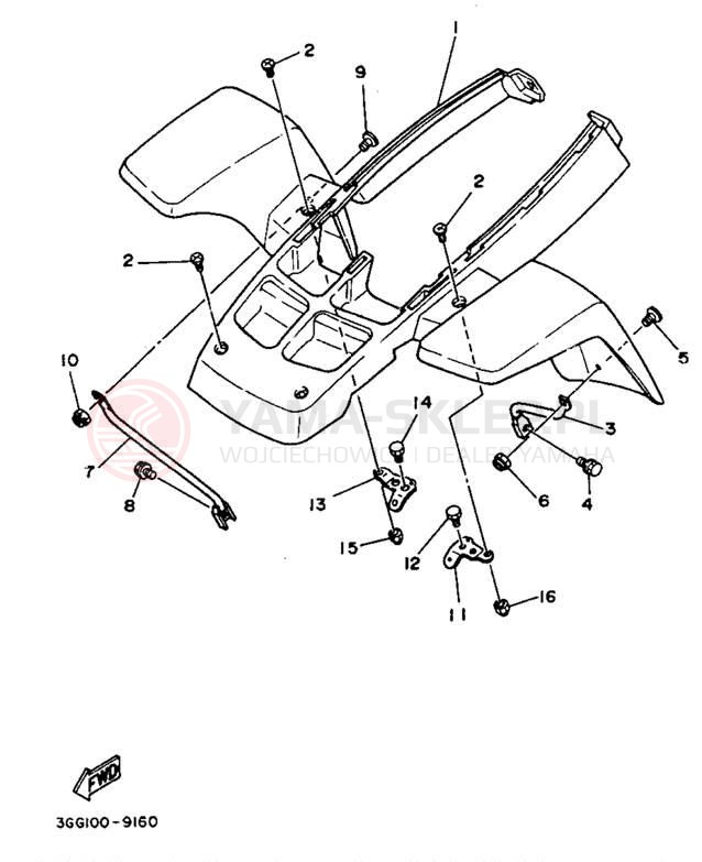 Schemat "Przedni błotnik" do Yamaha BANSHEE YFZ350G_MN
