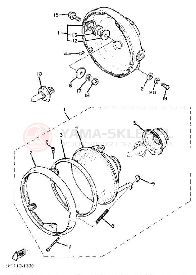 Schemat "Lampa przód" do Yamaha XV920RH