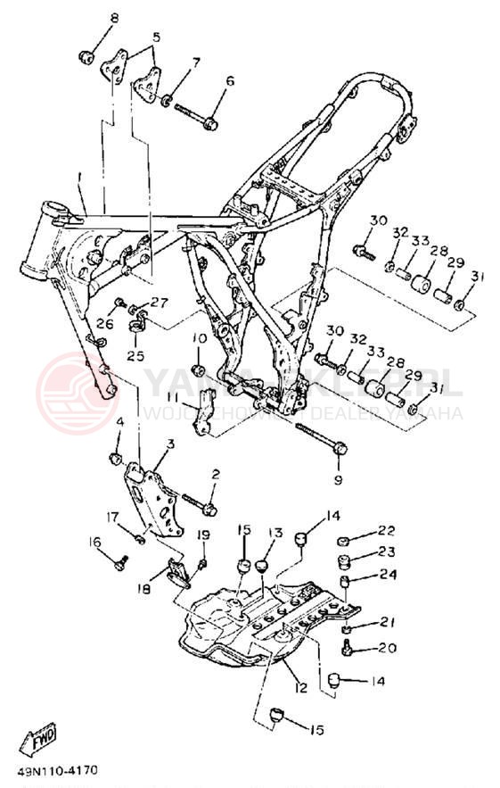 Schemat "rama" do Yamaha XT600UC/XT600U