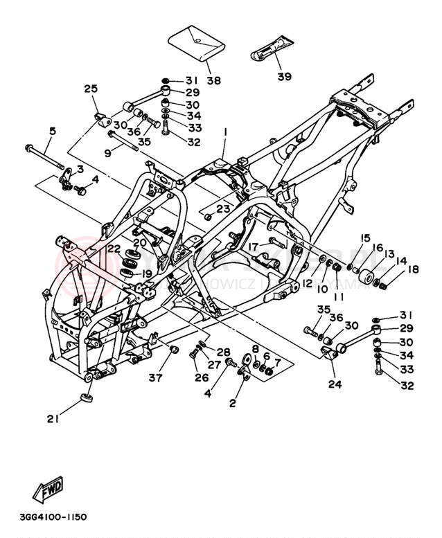 Schemat "rama" do Yamaha BANSHEE YFZ350K