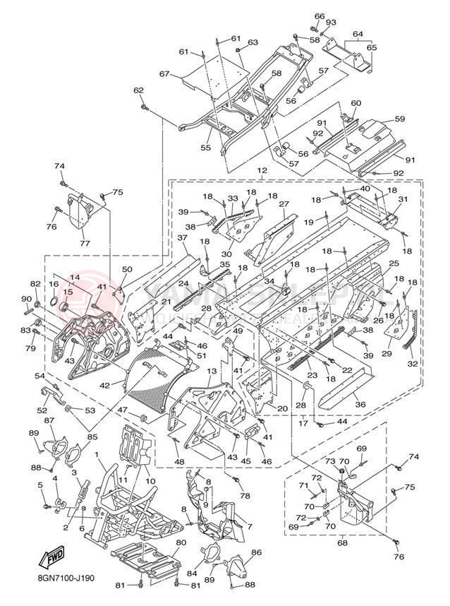 Schemat "rama" do Yamaha PHAZER RTX PZ50RTEW