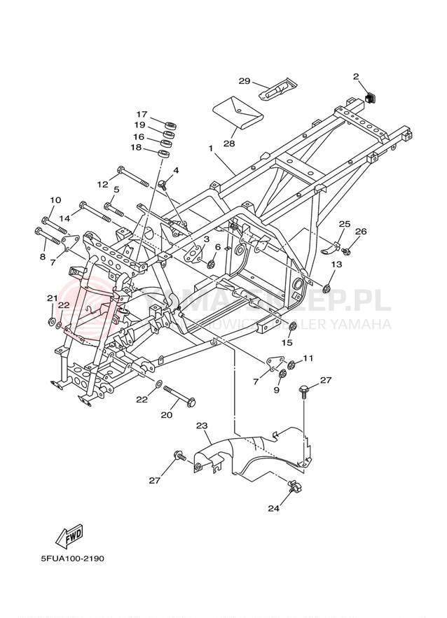Schemat "rama" do Yamaha BIG BEAR 400 4X4 YFM40FS