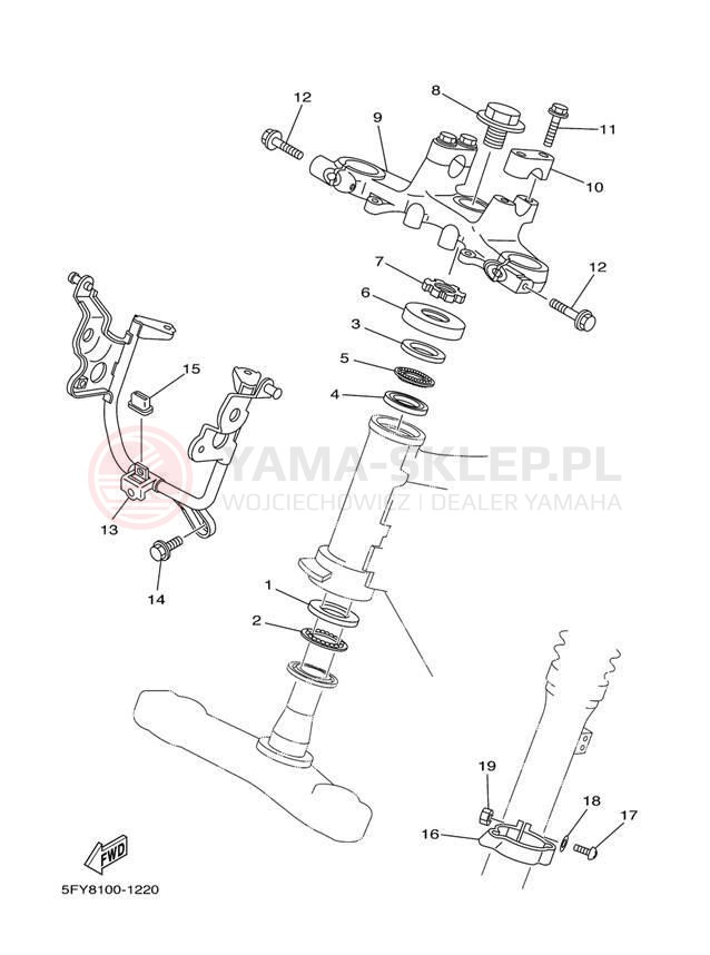 Schemat "Półki zawieszenia" do Yamaha TW200 TW200S/TW200SC
