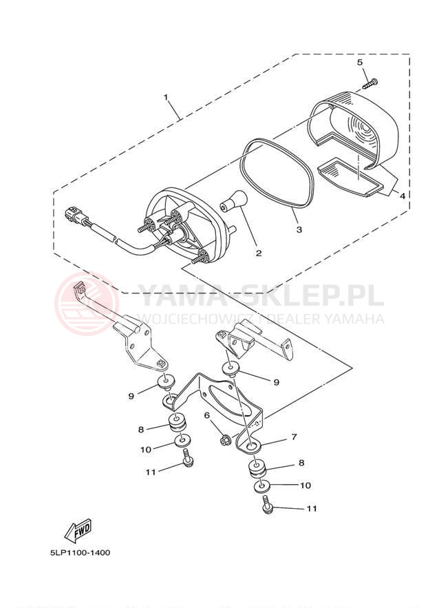 Schemat "lampa tył" do Yamaha 660R RAPTOR YFM660RN/YFM660RNC