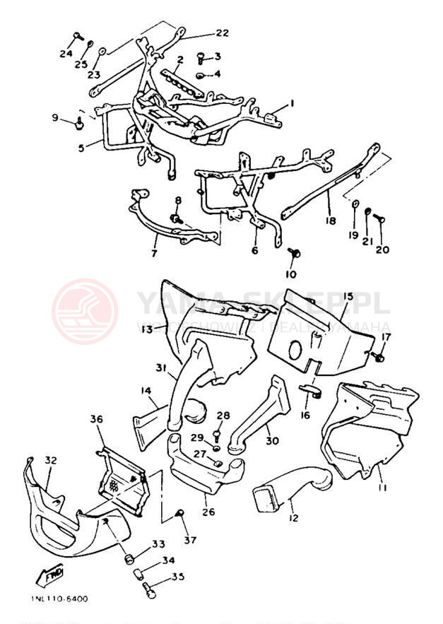 Schemat "elementy nadwozia" do Yamaha XVZ13TC/XVZ13T