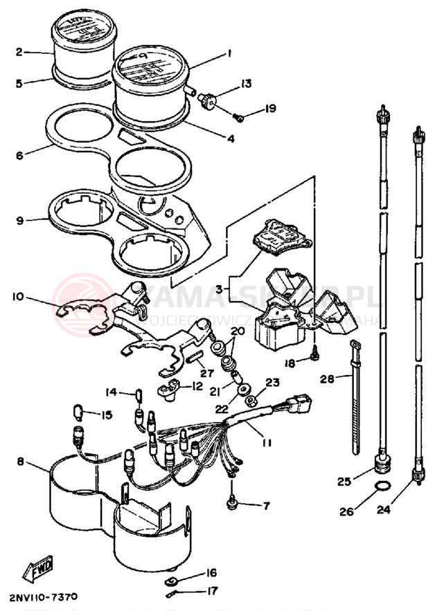 Schemat "licznik" do Yamaha SRX250TC/SRX250T