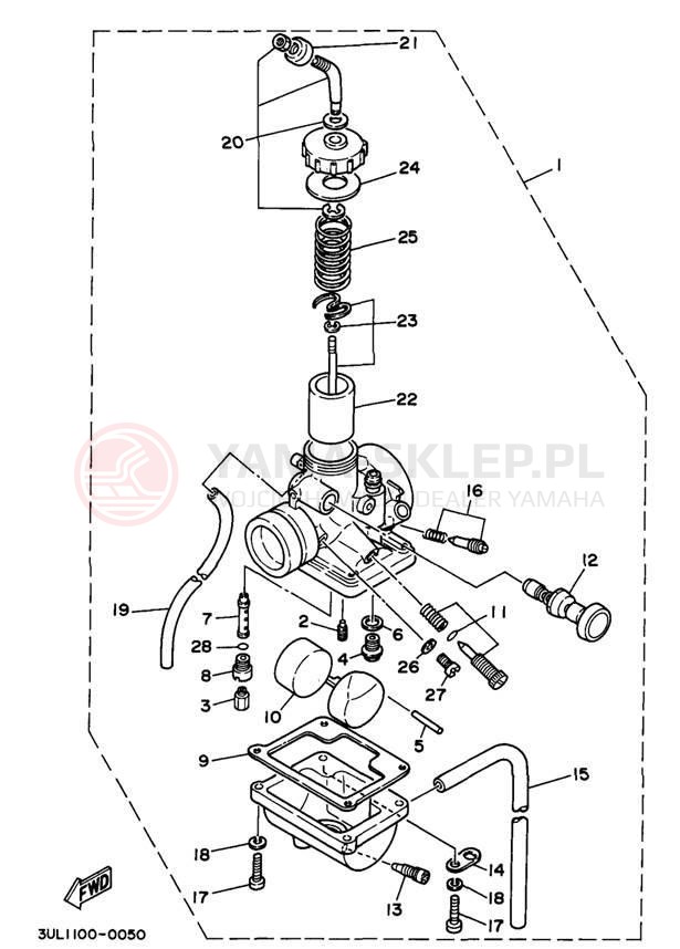 Schemat "Gaźnik" do Yamaha RT100K