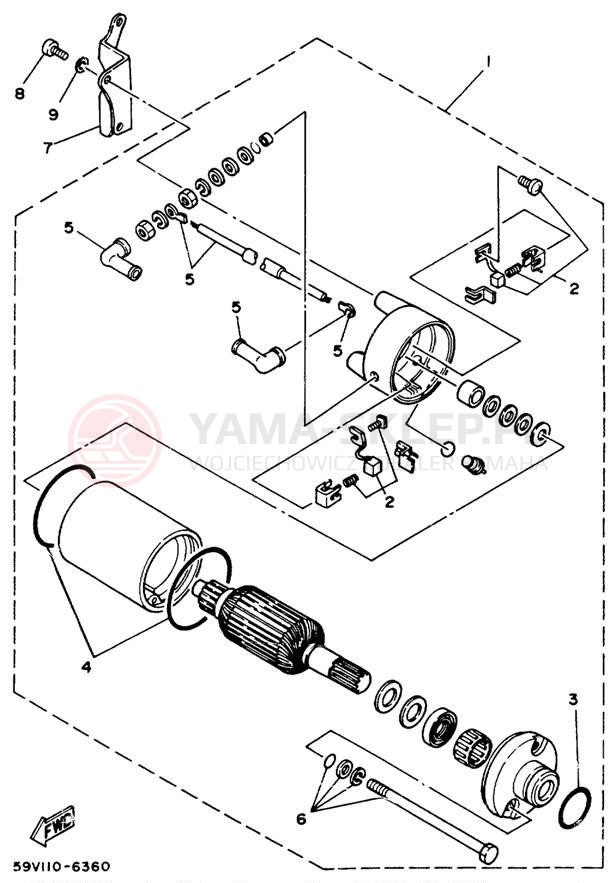 Schemat "rozrusznik" do Yamaha MOTO-4 YFM225S