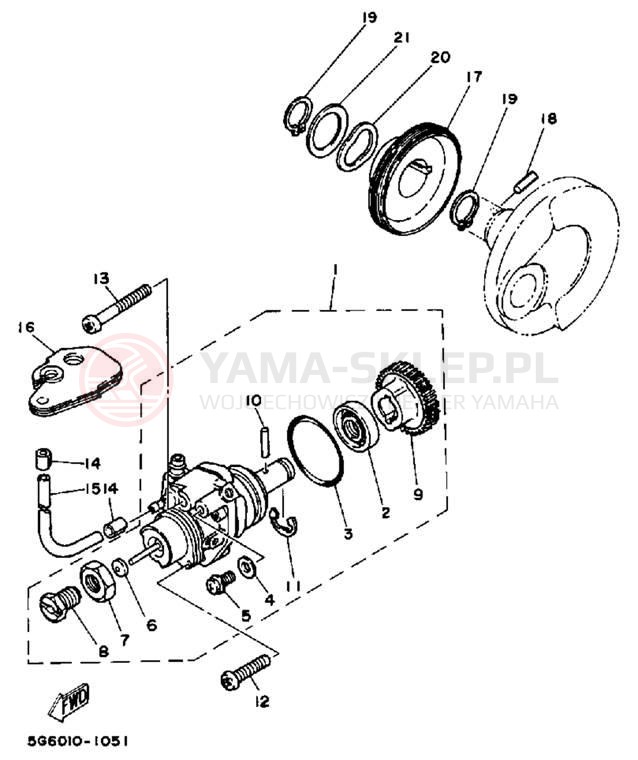 Schemat "Pompa olejowa" do Yamaha RIVA 80 CV80S