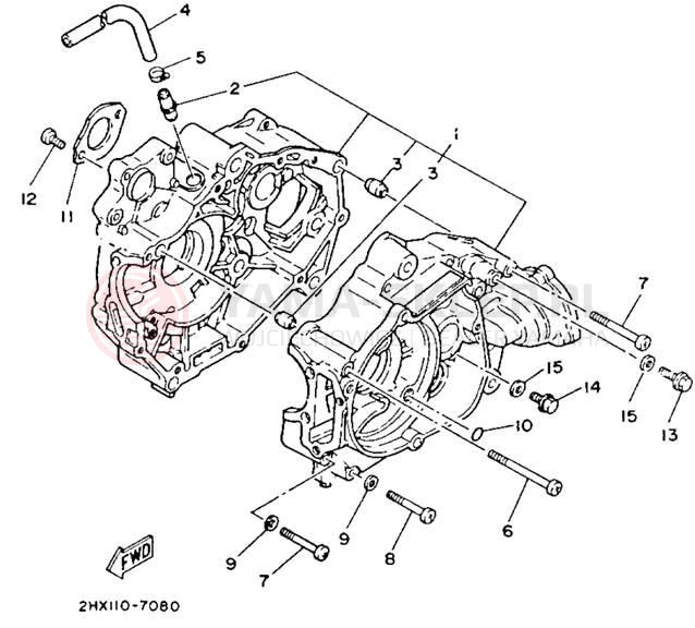 Schemat "Obudowa silnika" do Yamaha CHAMP YFM100B