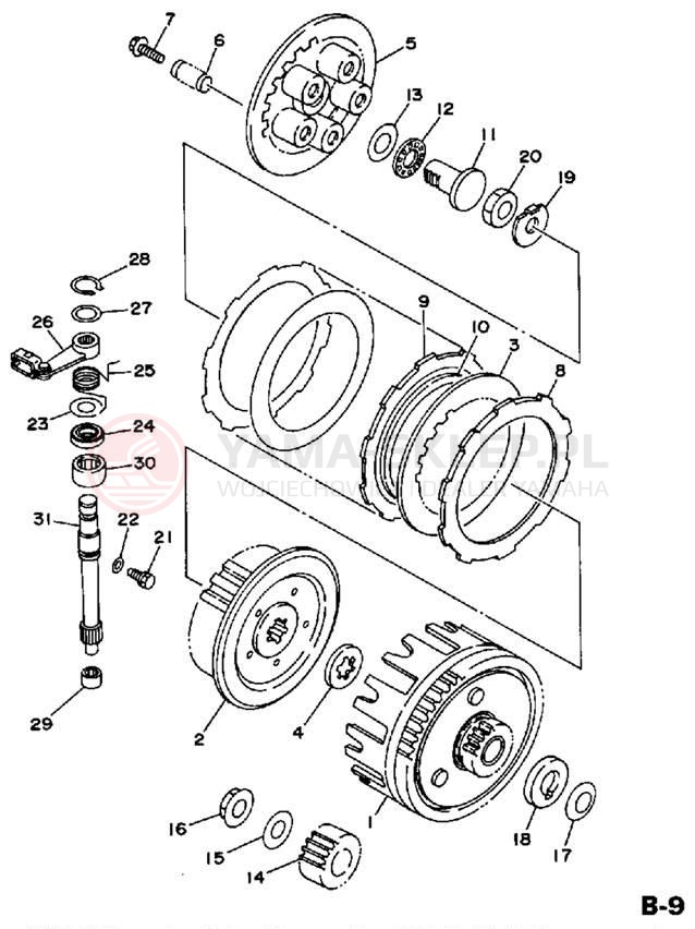 Schemat "sprzęgło" do Yamaha WR200RD