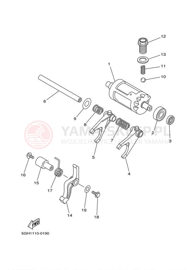 Schemat "Wodziki, automat" do Yamaha GRIZZLY 450 EPS 4WD YFM45FGPAG