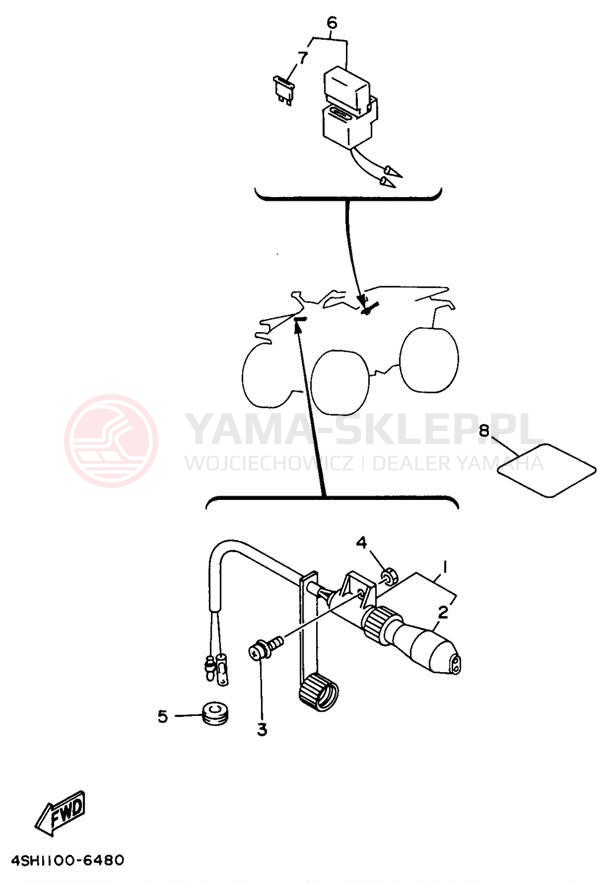 Schemat "układ elektryczny" do Yamaha KODIAK 4WD YFM400FWH