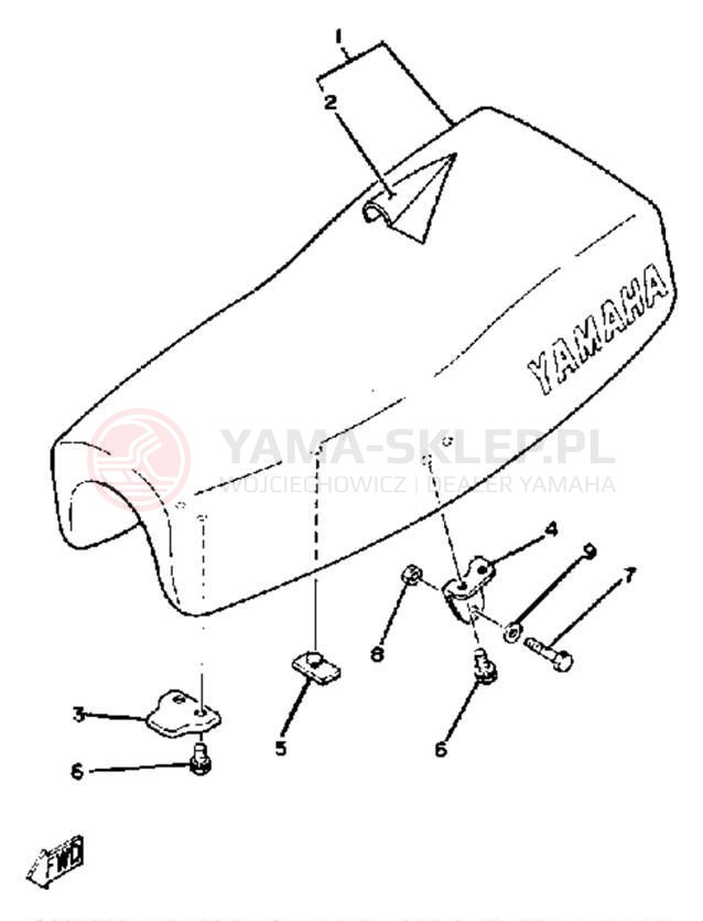 Schemat "siedzenie" do Yamaha YZ125F