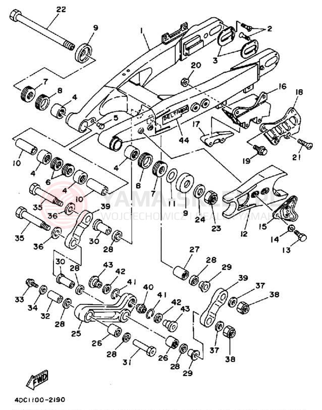 Schemat "wahacz" do Yamaha WR250ZD