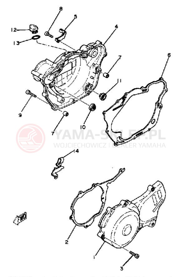 Schemat "Pokrywa silnika" do Yamaha TT250H