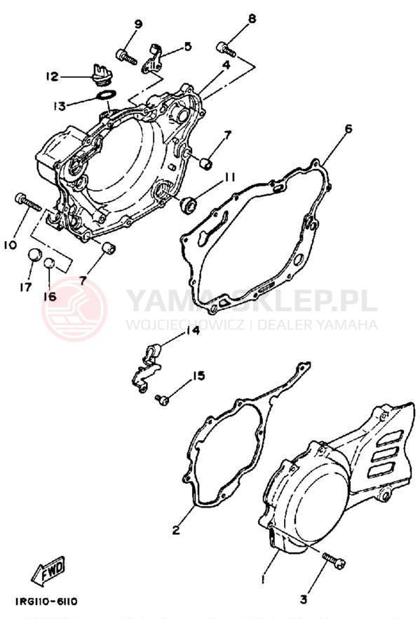 Schemat "Pokrywa silnika" do Yamaha TT350T