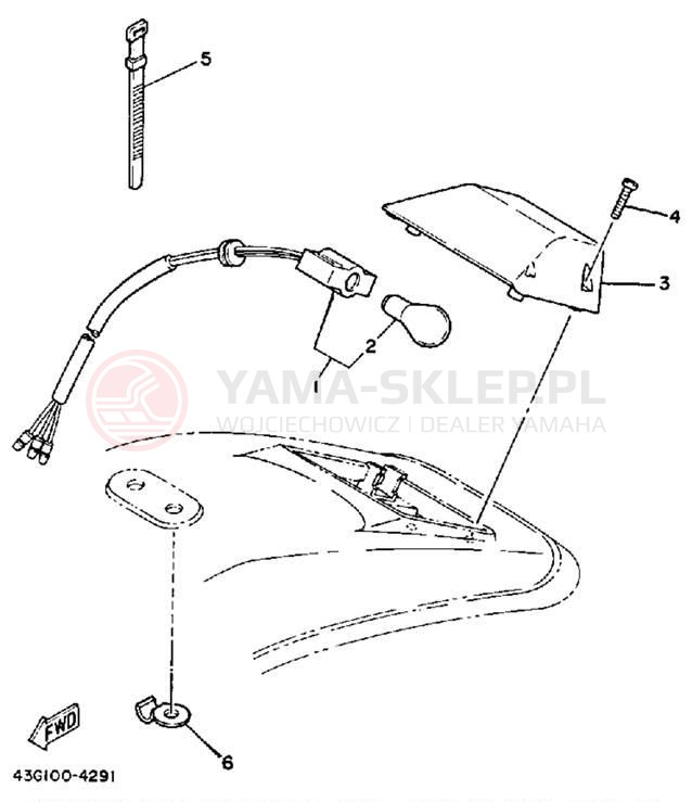 Schemat "lampa tył" do Yamaha IT200L