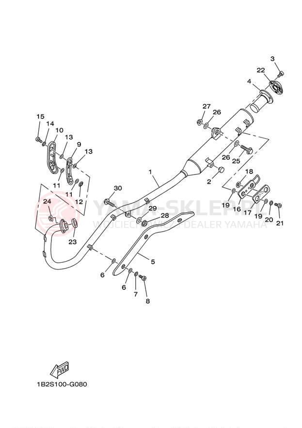Schemat "Wydech końcowy" do Yamaha TTR125E_LE TTR125LEY/TTR125EY