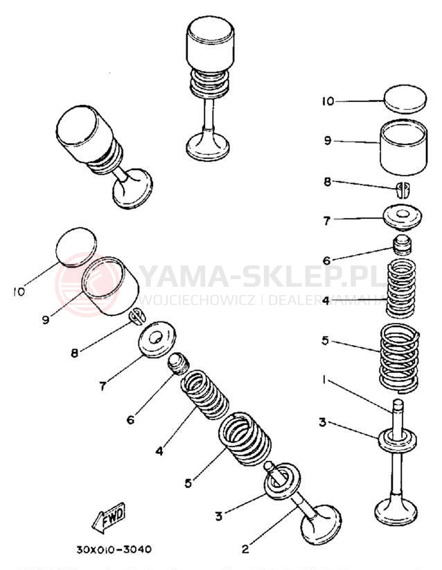 Schemat "zawory" do Yamaha XT250LC/XT250L