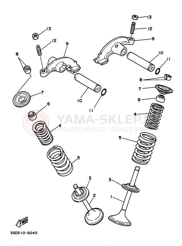 Schemat "zawory" do Yamaha WOLVERINE YFM35FXK