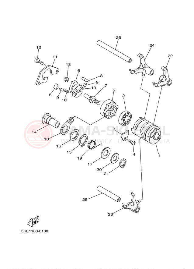 Schemat "Wodziki, automat" do Yamaha TZ250 TZ250M