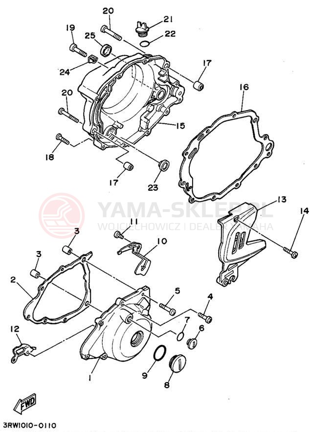 Schemat "Pokrywa silnika" do Yamaha SEROW XT225F/XT225FC