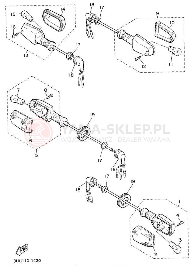 Schemat "kierunkowskazy" do Yamaha FZR600RBC